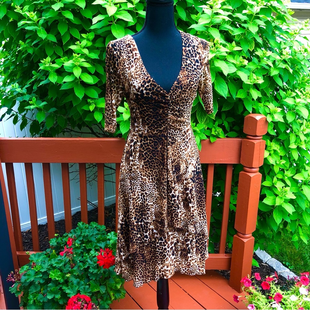 Karen Kane Fit and Flare Animal Print Dress